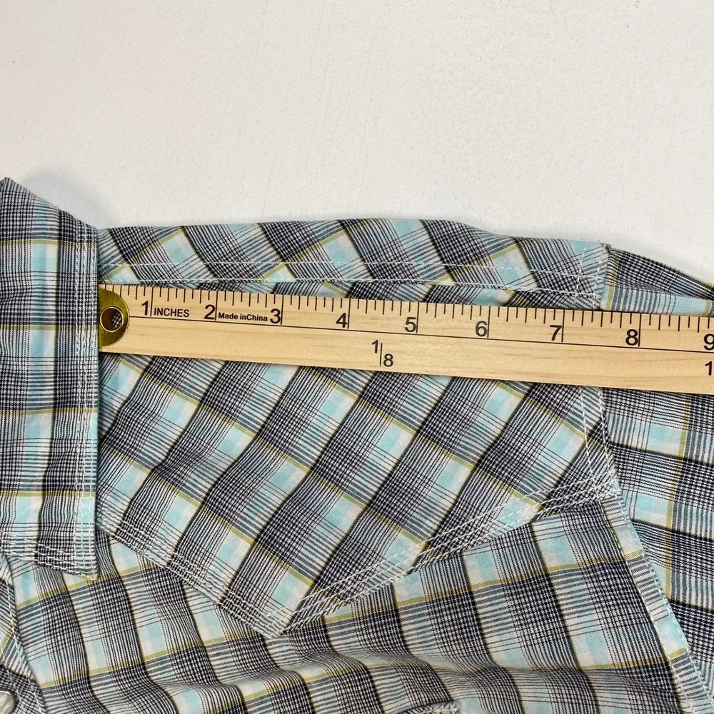 Wrangler 20X Competition‎ Men's Plaid Long Sleeve Snap Front Shirt XL